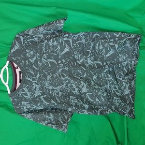 Knit Heritage Pocket Shirt Size XL Green Leaf Print